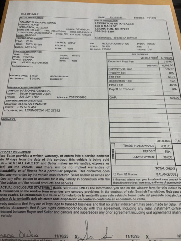 2001 Toyota Sienna Image 1