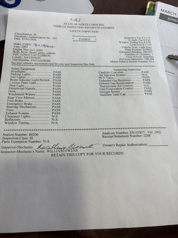 2003 Chevrolet Trailblazer Image 3