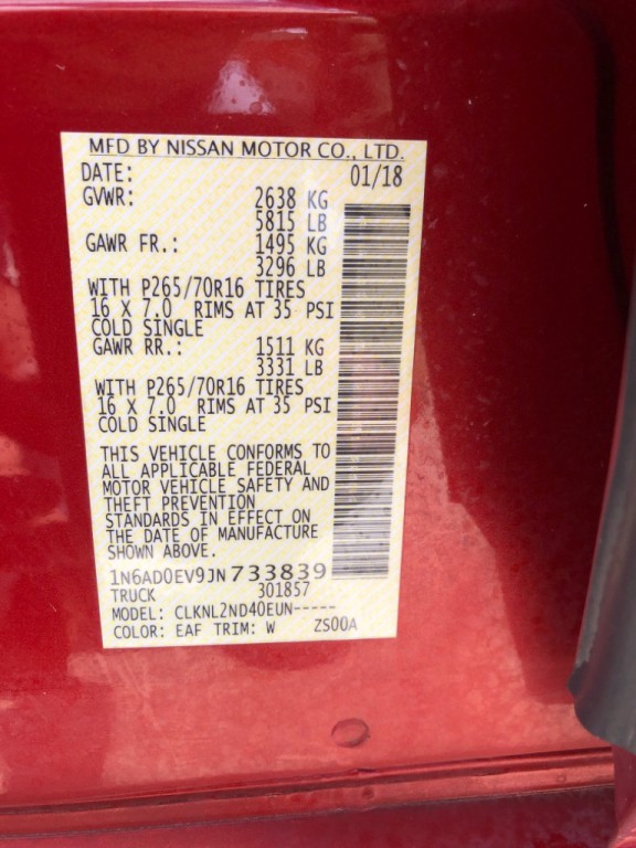 2018 Nissan Frontier Image 15