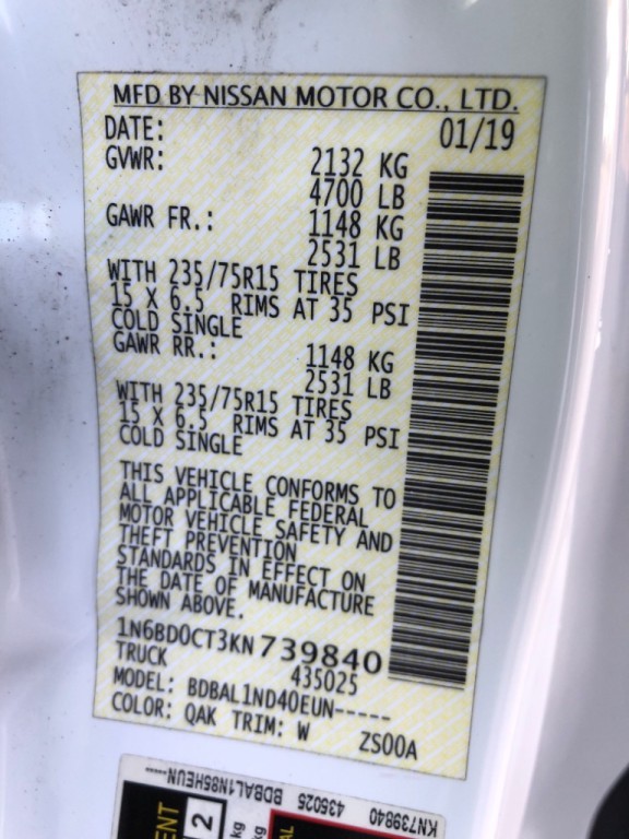 2019 Nissan Frontier Image 34