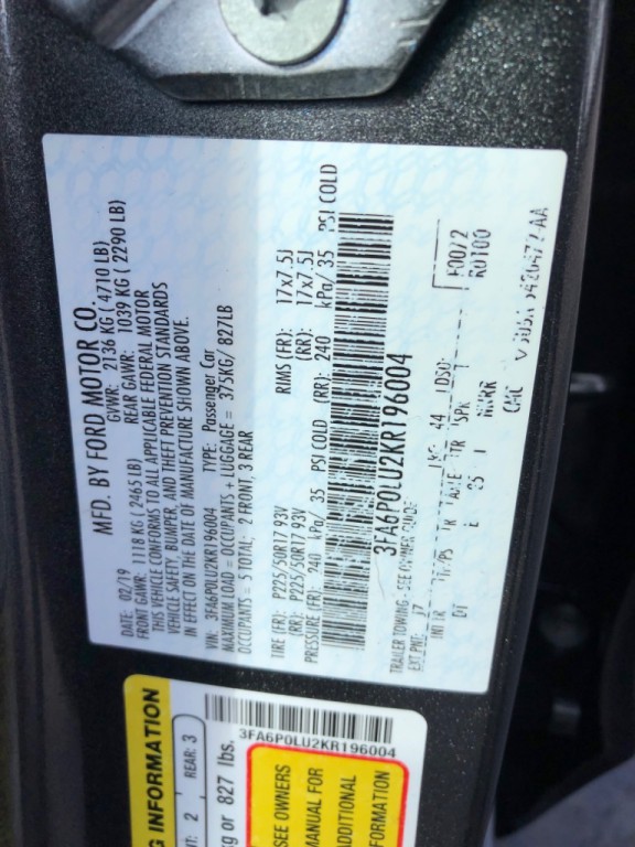 2019 Ford Fusion Image 38