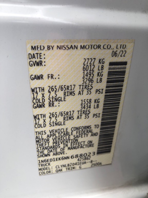2022 Nissan Frontier Image 38