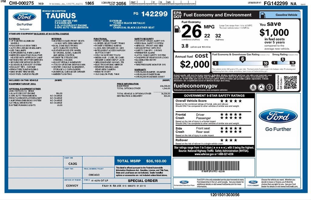 2015 Ford Taurus Image 22