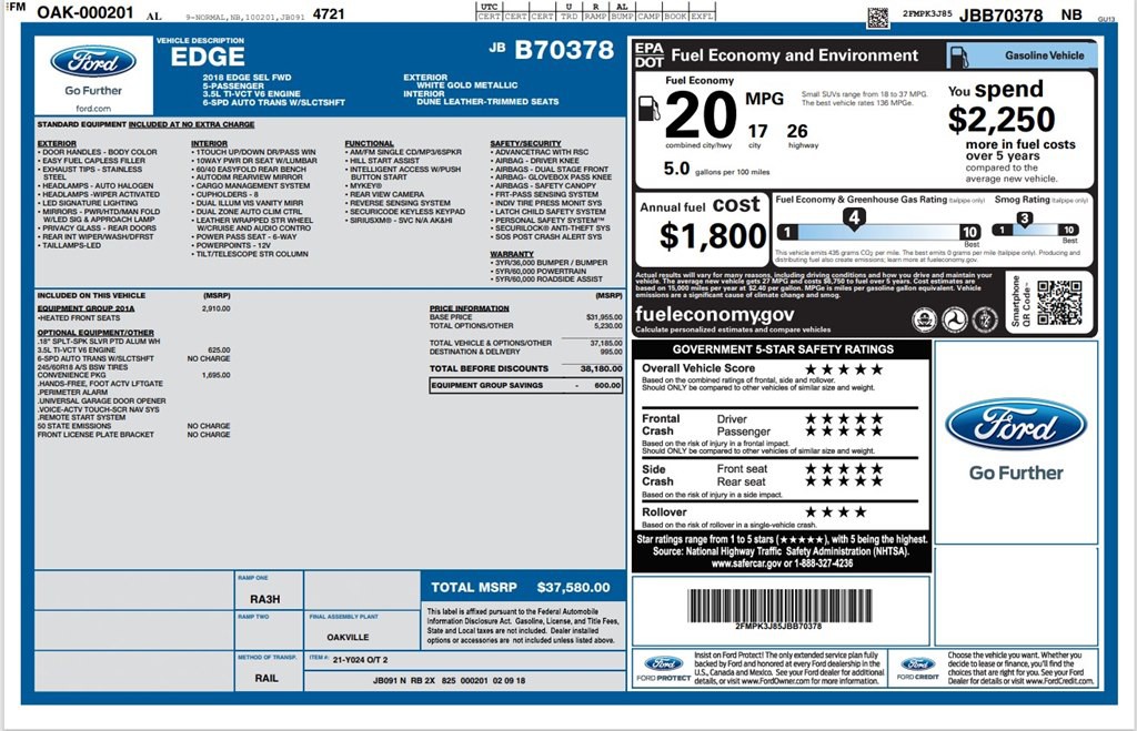 2018 Ford Edge Image 22
