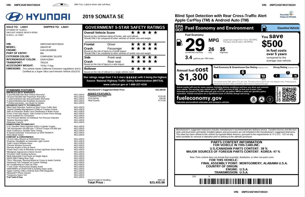 2019 Hyundai Sonata Image 22