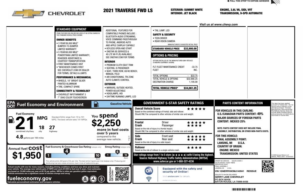 2021 Chevrolet Traverse Image 22