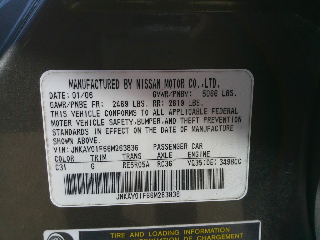 2006 INFINITI M35 Image 12