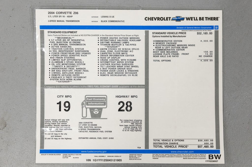2004 Chevrolet Corvette Image 63