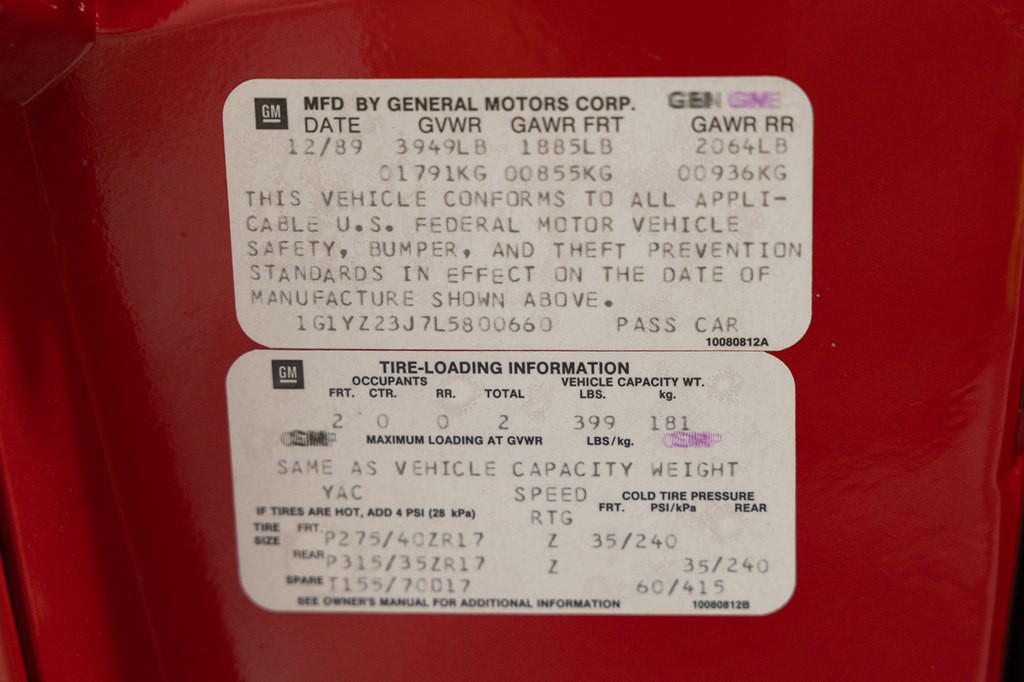 1990 Chevrolet Corvette Image 85