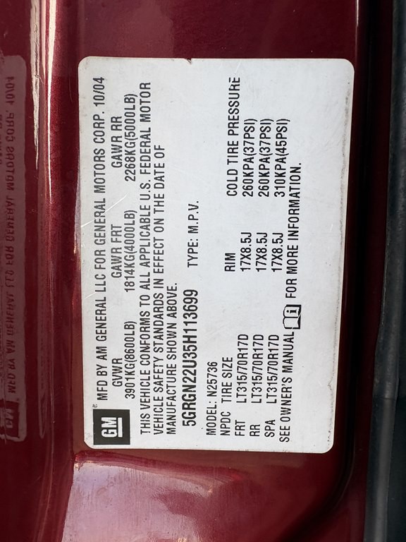 2005 HUMMER H2 Image 19