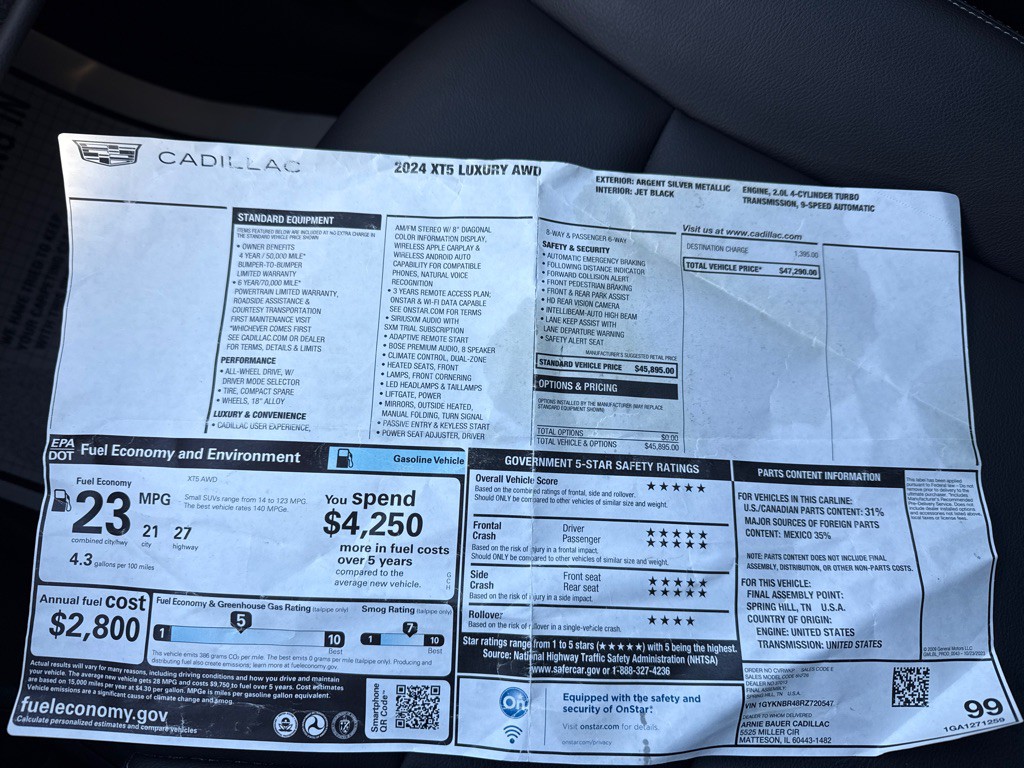 2024 Cadillac XT5 Image 30