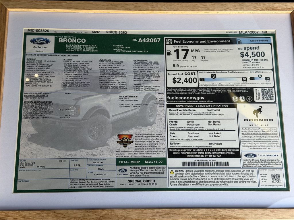 2021 Ford Bronco Image 68