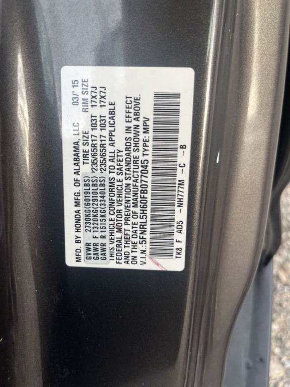 2015 Honda Odyssey Image 14