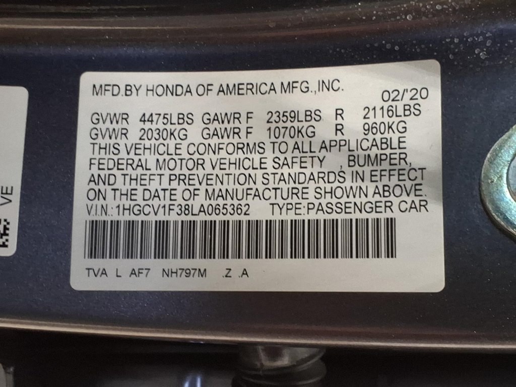 2020 Honda Accord Image 22