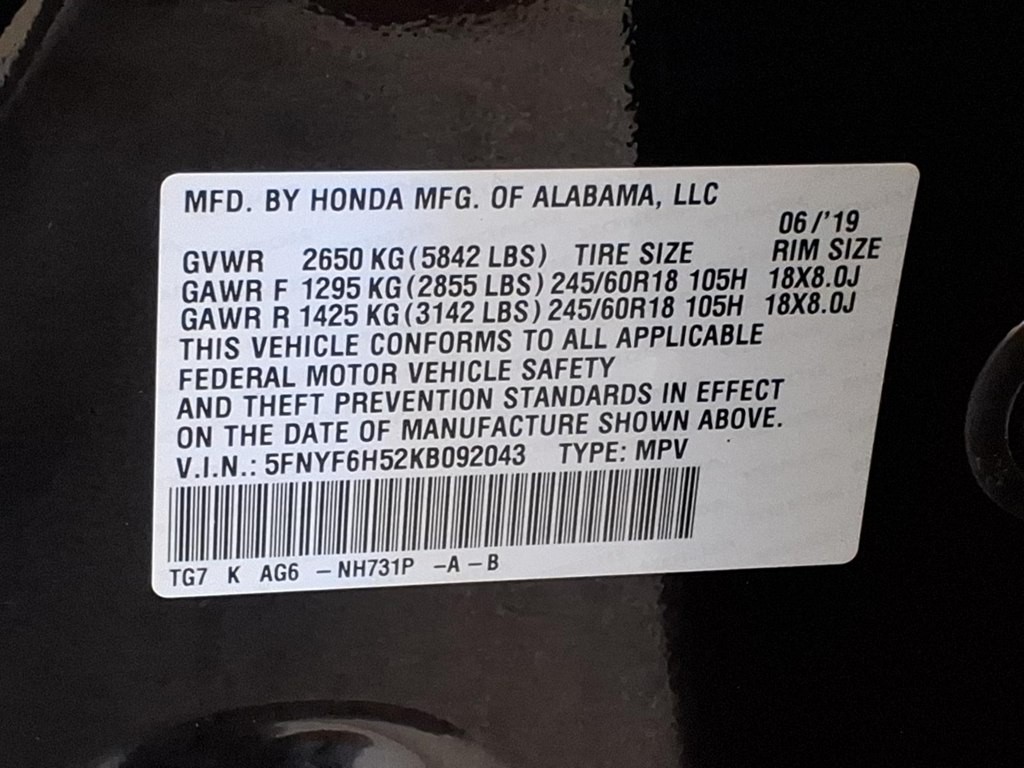 2019 Honda Pilot Image 25