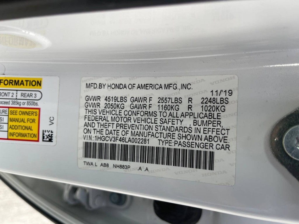 2020 Honda Accord Image 53