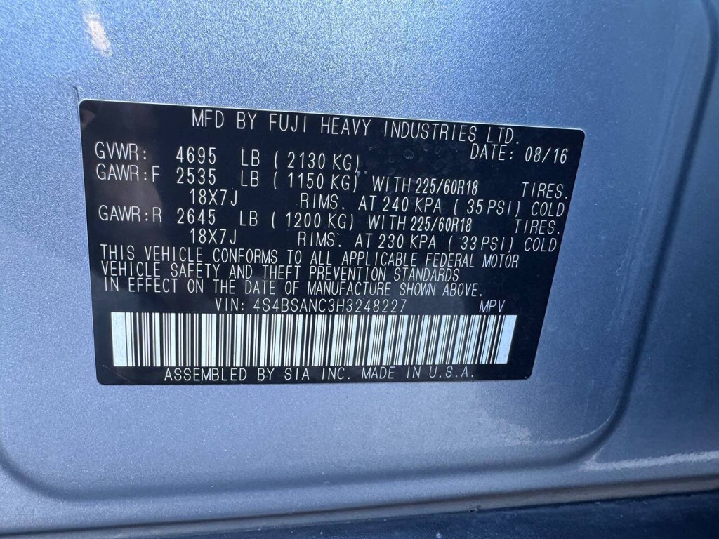 2017 Subaru Outback Image 66