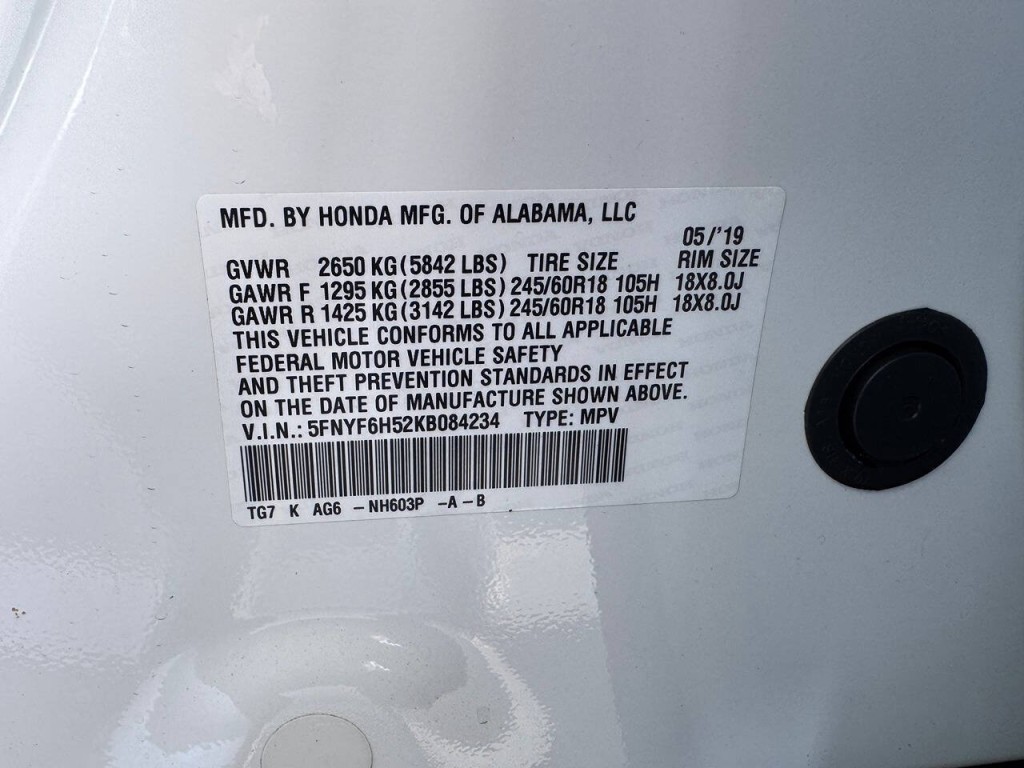 2019 Honda Pilot Image 51