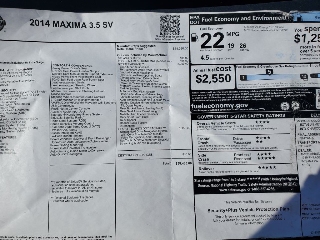 2014 Nissan Maxima Image 19
