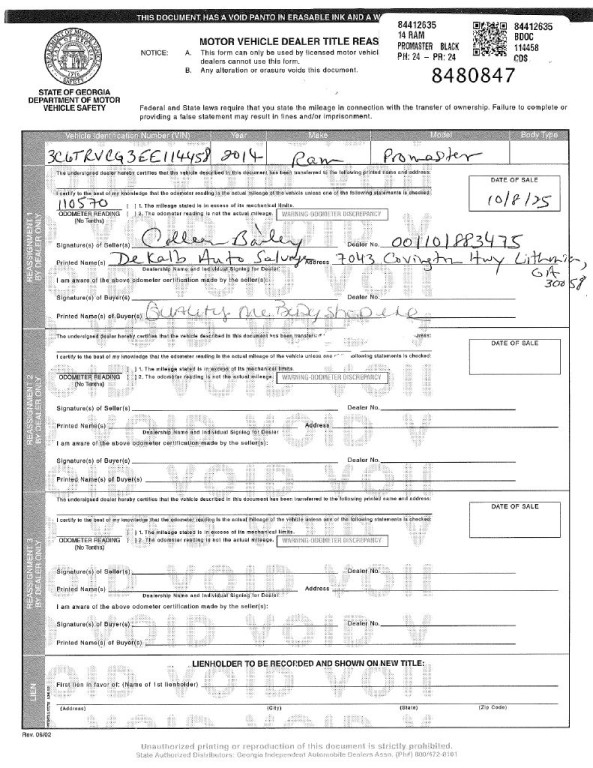 2014 RAM Promaster Image 1