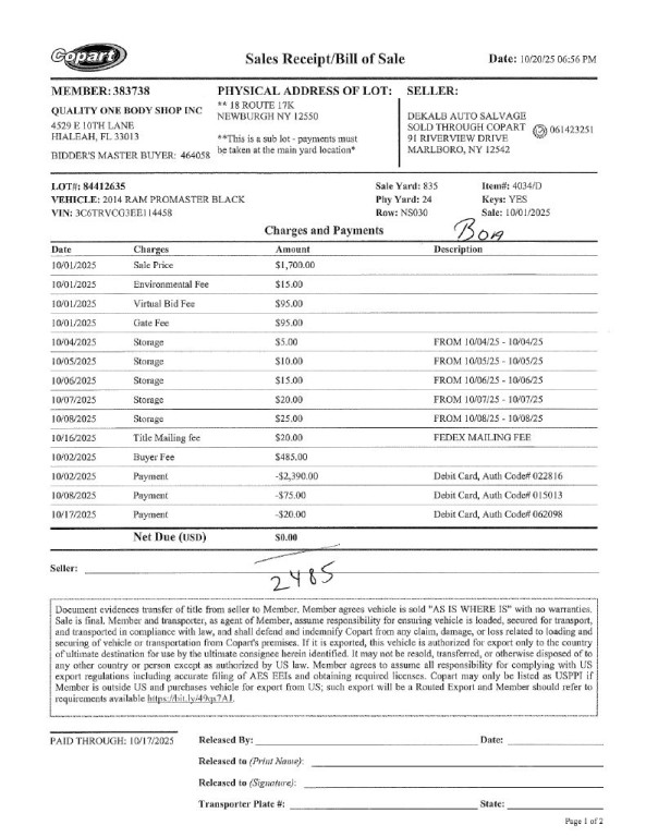 2014 RAM Promaster Image 3