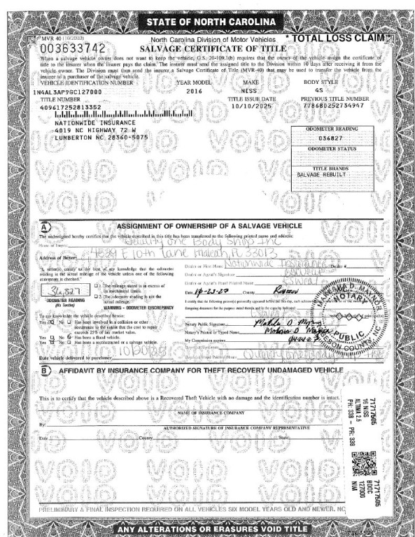 2016 Nissan Altima Image 1