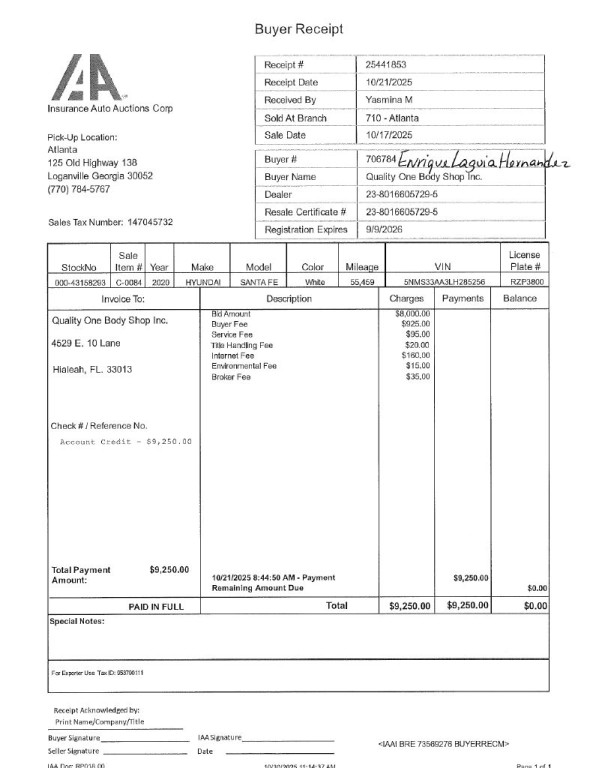 2020 Hyundai Santa Fe Image 2