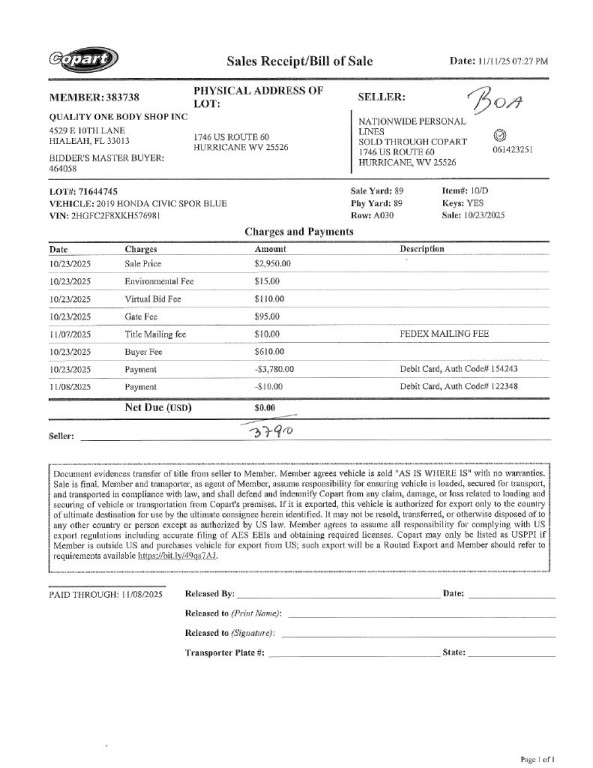 2019 Honda Civic Image 2