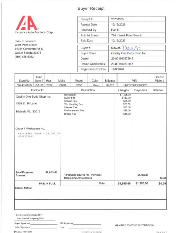2013 Honda Civic Image 1