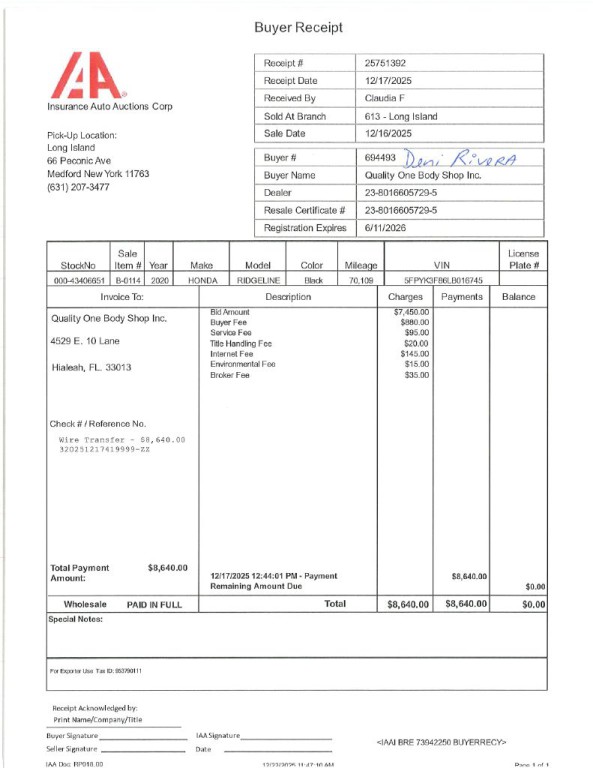 2020 Honda Ridgeline Image 1