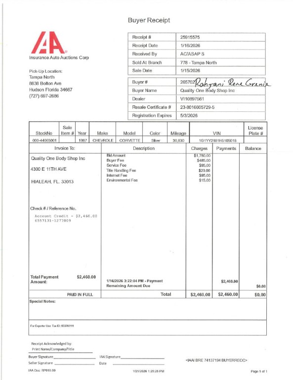 1987 Chevrolet Corvette Image 1