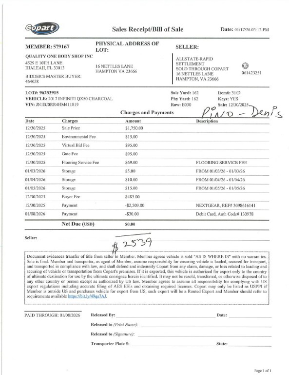 2017 INFINITI QX50 Image 1