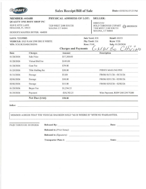 2025 RAM 2500 Image 1