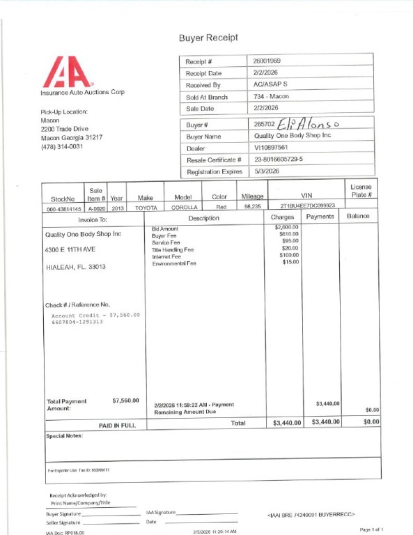 2013 Toyota Corolla Image 1