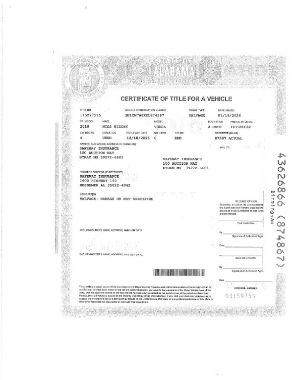 2019 Nissan Versa Image 2