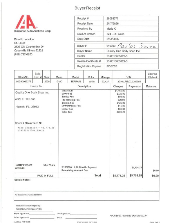 2020 GMC Terrain Image 1