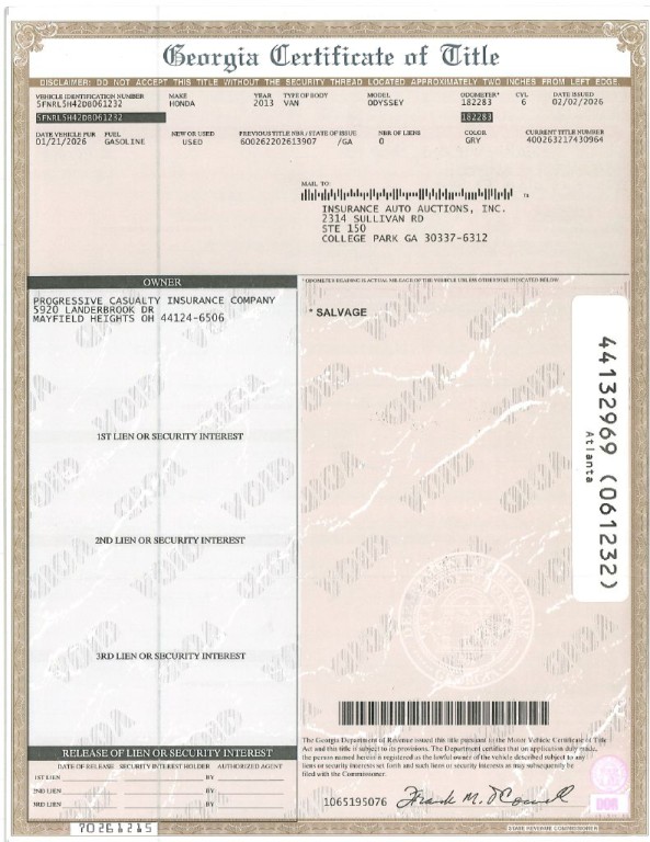 2013 Honda Odyssey Image 2