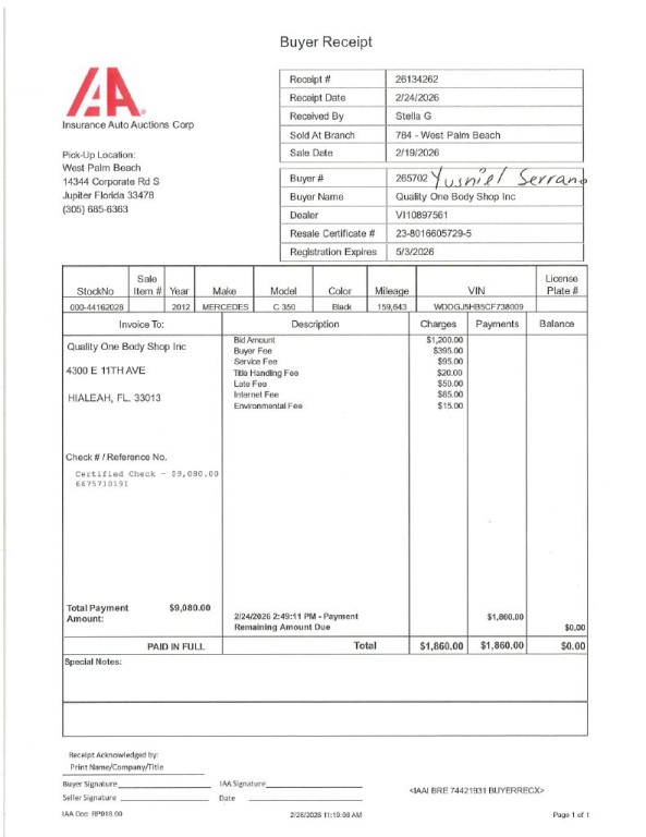 2012 Mercedes-Benz C-Class Image 1