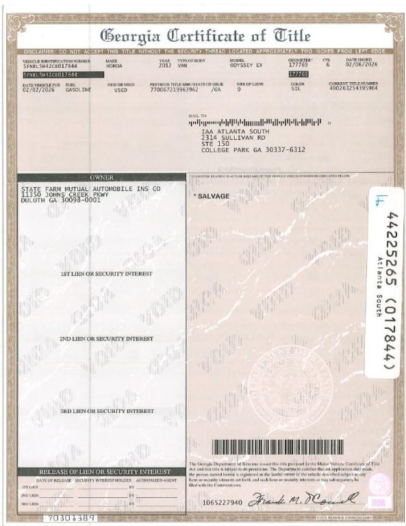 2012 Honda Odyssey Image 2