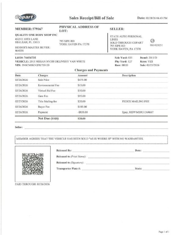 2015 Nissan NV200 Image 1