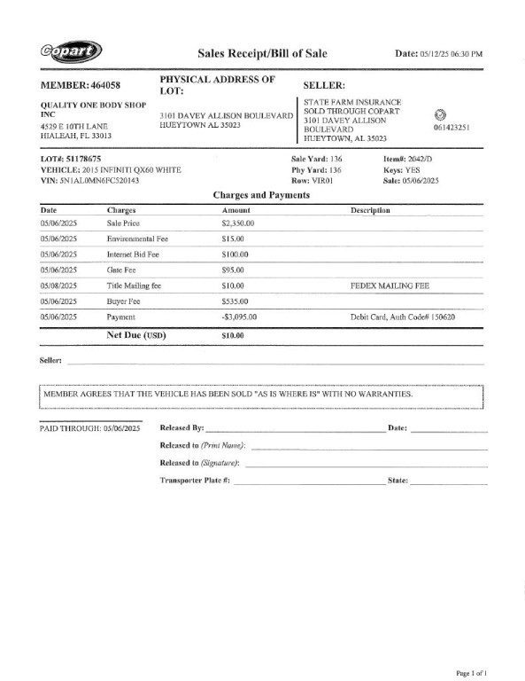 2015 INFINITI QX60 Image 3