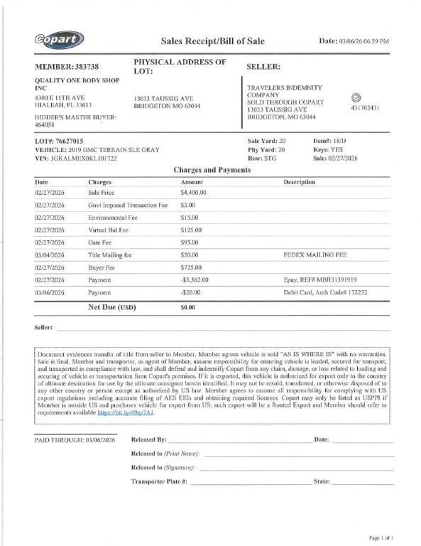 2019 GMC Terrain Image 1