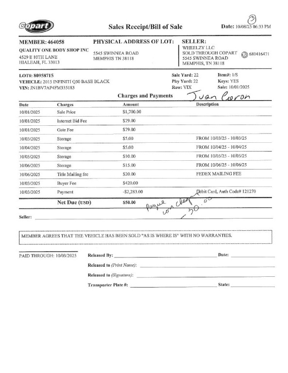 2015 INFINITI Q50 Image 2