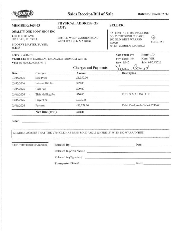 2016 Cadillac Escalade Image 1