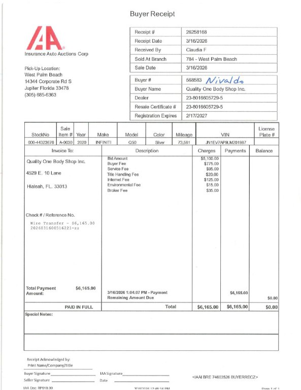 2020 INFINITI Q50 Image 1