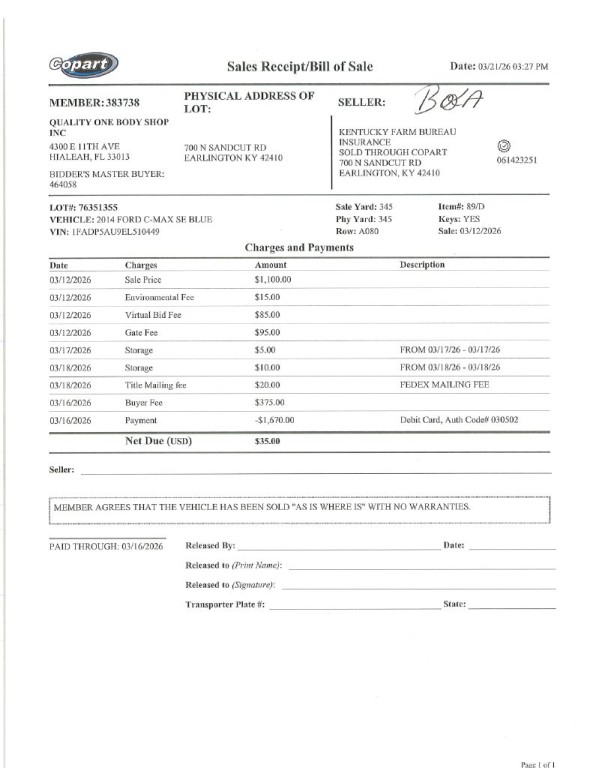 2014 Ford C-Max Image 1