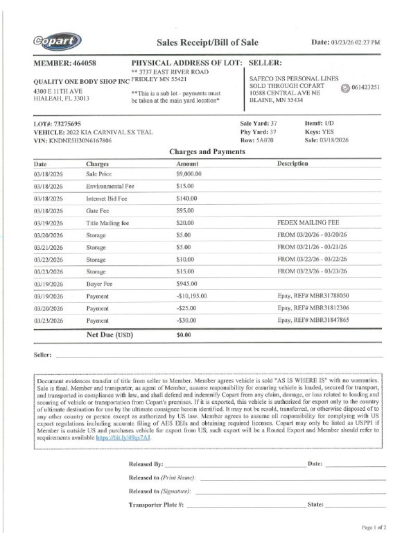 2022 Kia Carnival Image 1