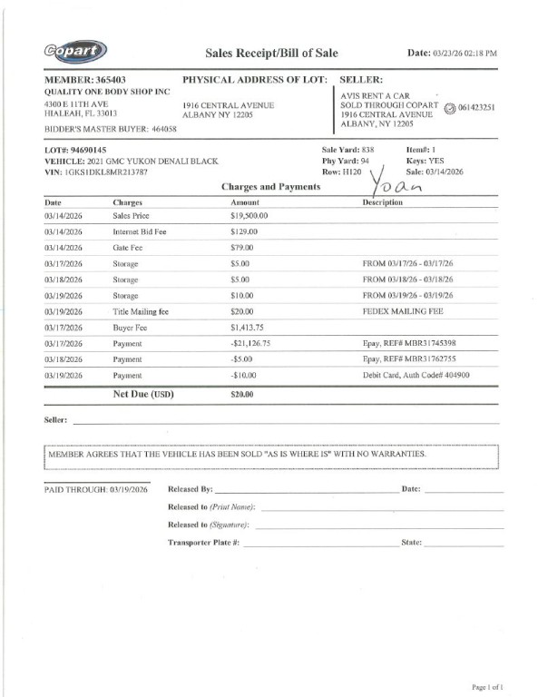 2021 GMC Yukon Image 1