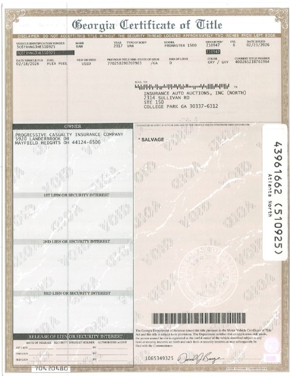 2017 RAM Promaster Image 2