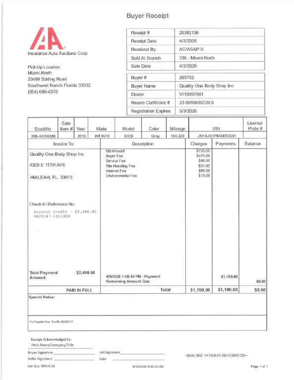 2010 INFINITI EX35 Image 1